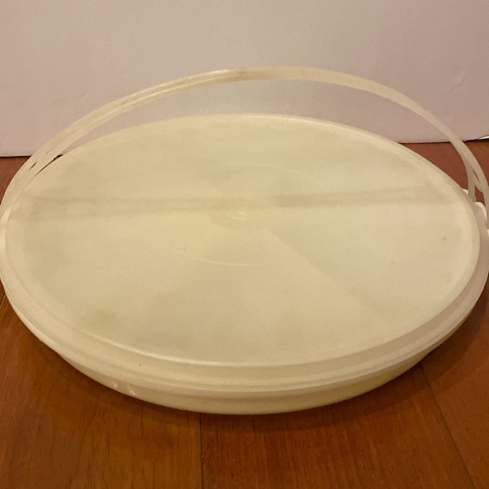 Vintage Tupperware party Susan divided relish vegetable cookie server handled